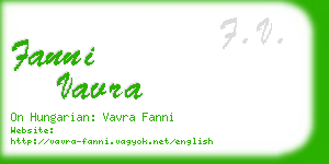 fanni vavra business card